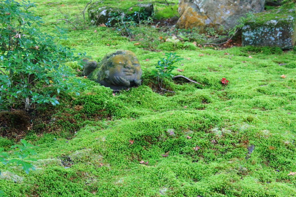 京都「大原三千院」苔庭のわらべ地蔵