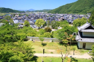 兵庫県富岡市「出石町」出石城跡からの街風景