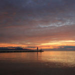 石垣島「フサキビーチ」茜色に染まる浮き桟橋