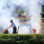 神奈川県「日向薬師」彼岸花風景の中での農作業
