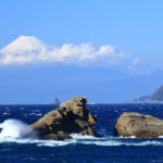松崎町「雲見」浮き富士の風景